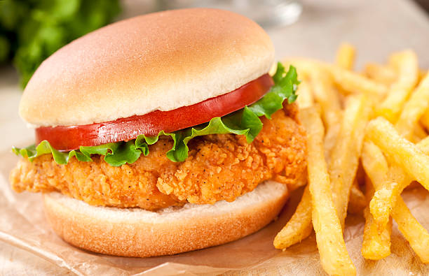 Chicken Burger With French Fry