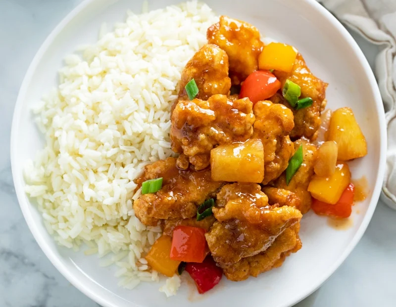 Sweet & Sour Chicken With Rice