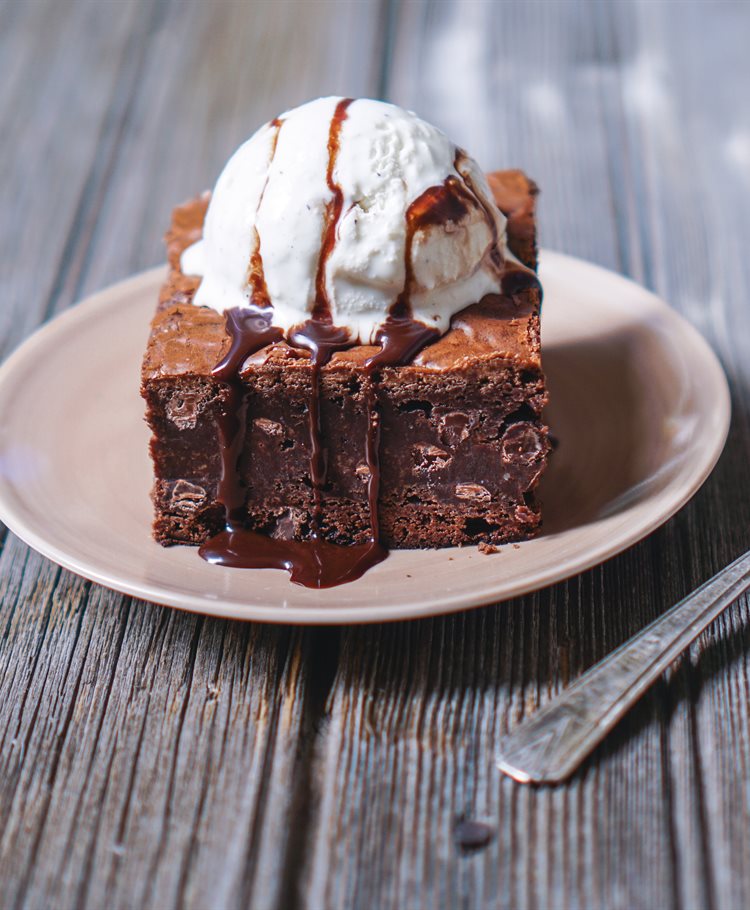 Chocolate Brownie with Vanilla Ice Cream