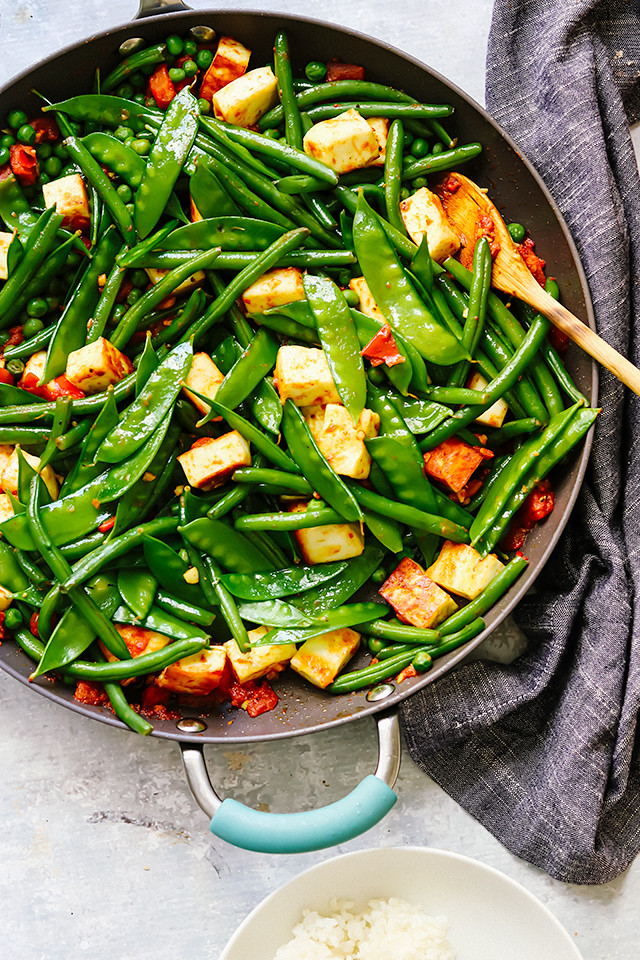Fried Panner & Green Peas With Green Chilly