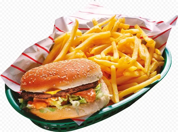 Buff Burger with French Fries